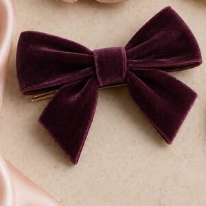 Plum Velvet Bow by Gem & Glam House