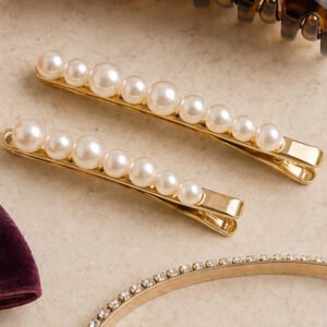 Pearl Line Barrettes by Gem & Glam House