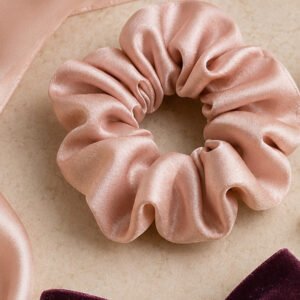 Blush Satin Scrunchie by Gem & Glam House